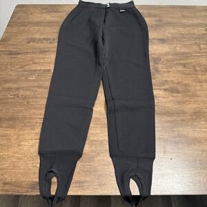 Vintage Edelweiss Black Skiwear Wool Stretch Stirrup Ski Pants USA Made Size 6